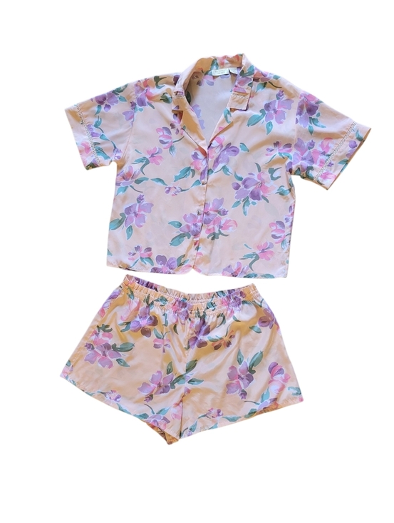 Victoria's Secret Other - Victoria's Secret Vintage Gold Label Pink Floral Short Pajama Set